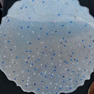 Silver and Blue Resin Tray